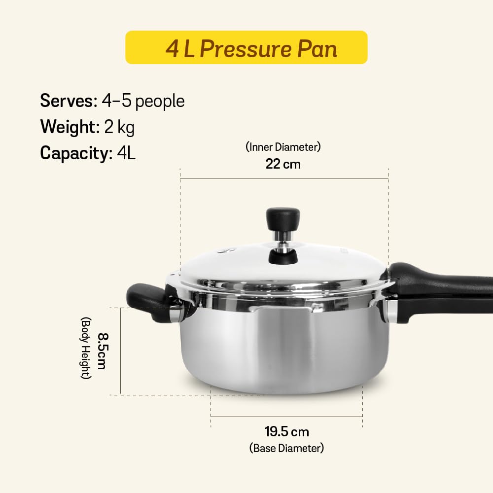 Meyer Presta Triply Pressure Cooker - Outer Lid Gas & Induction Compatible ISI Certified 5-Year Warranty