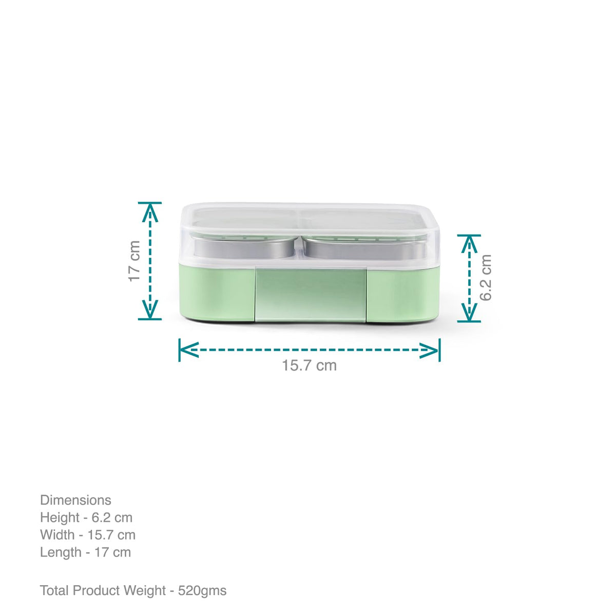 VAYA TYDBYT Stainless Steel Bento Lunch Box with 3 Leakproof Compartments – Perfect for Kids, Office & School