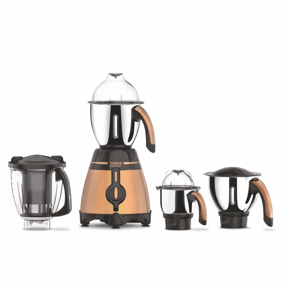 Vidiem 649 A Metallica Bronze Mixer Grinder | 1000W with 3 Jars &amp; 1 Juicer | Self-Lock Jars