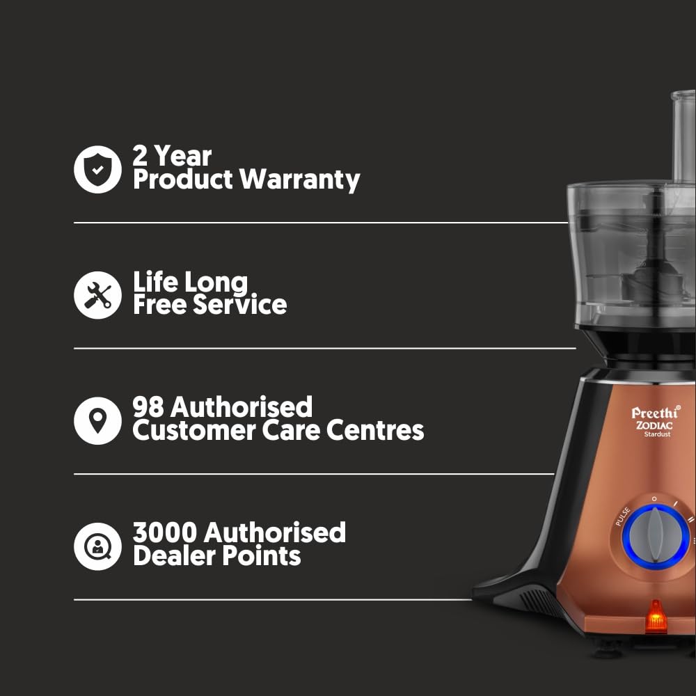 Preethi Zodiac Mixer Grinder 750 Watt, 5 Jars , 5 Yr Motor Warranty MG265 Stardust