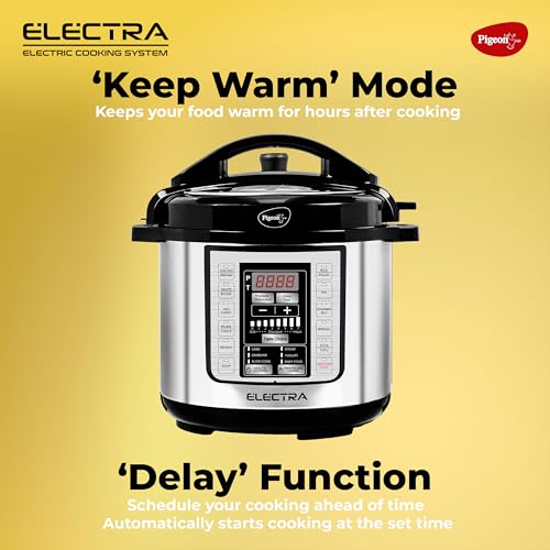 Pigeon Electra Smart 3 Litre Electric Pressure Cooker with Digital Dis