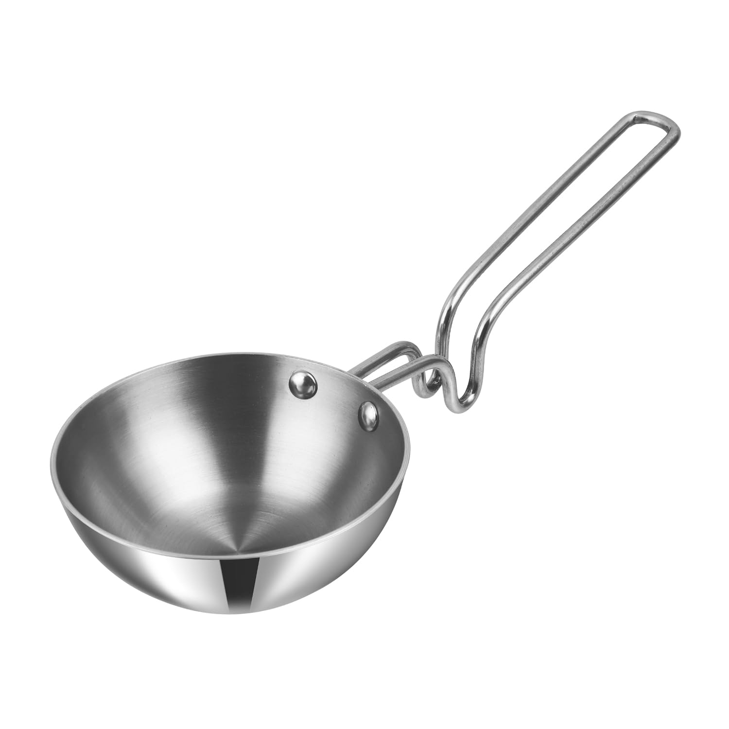 Vinod Platinum Triply Stainless Steel Tadka Pan Large - 300 ml, 11 cm | Balance Design Handle | Vagar Pan | Baghar Pan| Chounk Pan | Flame Safe| 5 Year Warranty - Silver