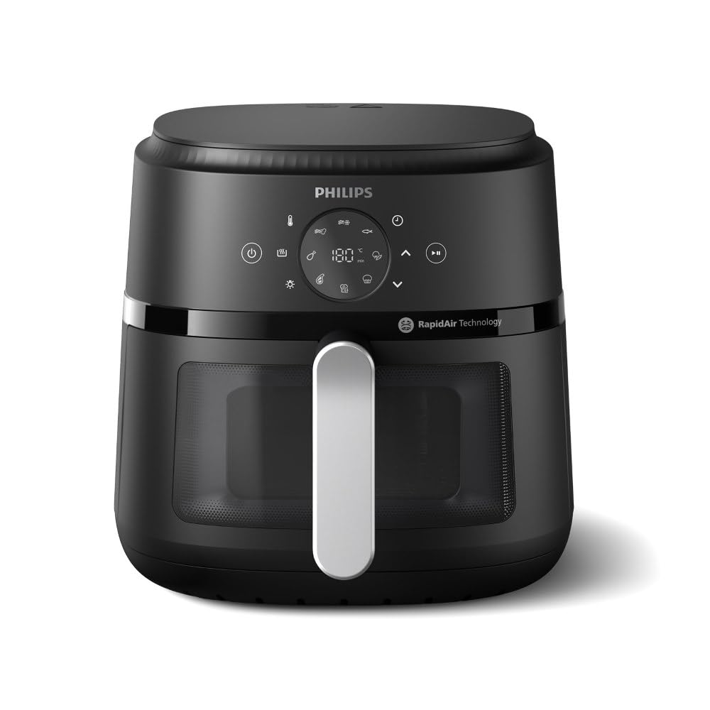 PHILIPS Air Fryer NA231/00 with touch panel, 1700W, 6.2 Liter, Cooking window, Extra Large