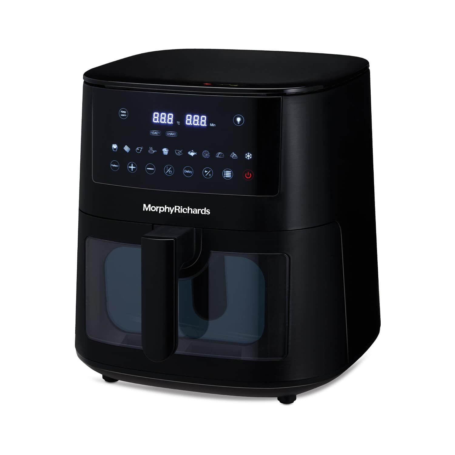 Morphy Richards Crystal Crisp 6.5L Air Fryer with transparent window and 11 cooking presets for versatile meals.