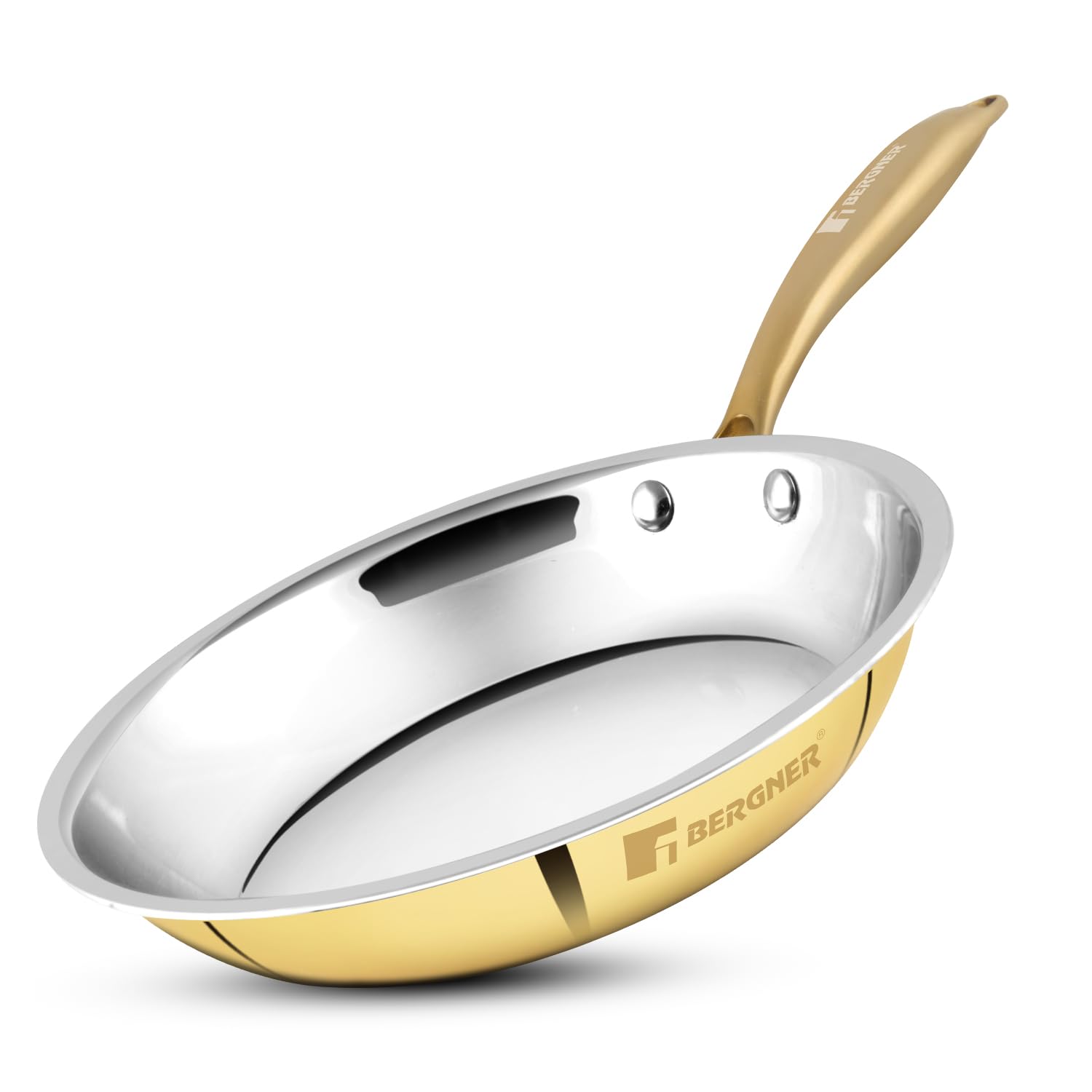 BERGNER Peetlam 24cm brass frying pan with tin coating and gold handle