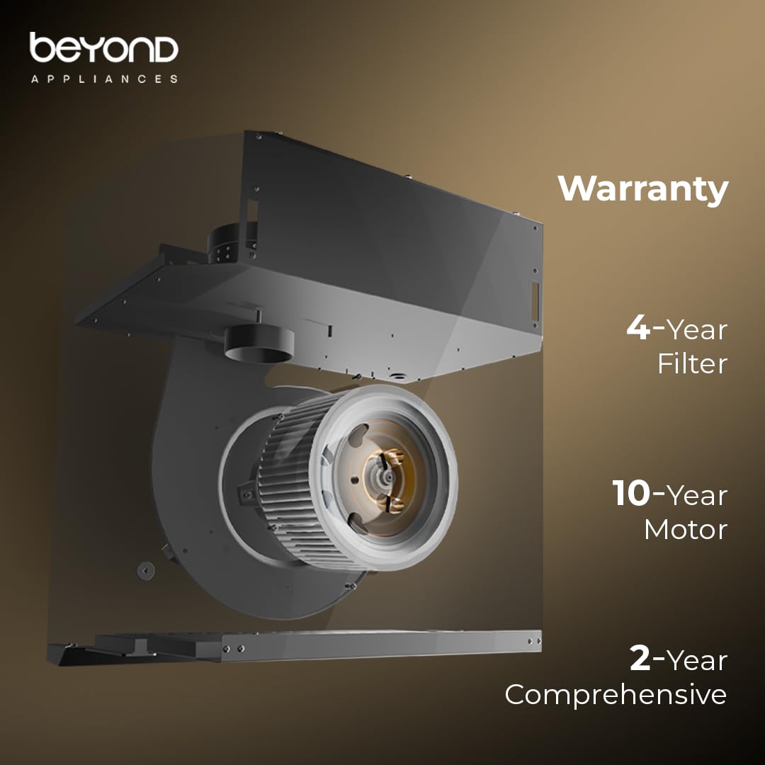 beyond chimney warranty Appliance component with warranty information on a brown background