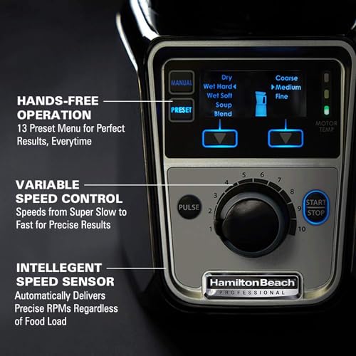 Hamilton Beach Professional Juicer Mixer Grinder 58770-IN, 1400 Watts, 3 jars, 2 lids model