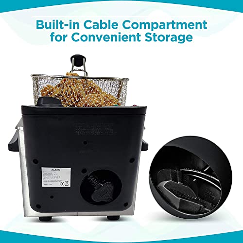 AGARO Marvel 1700-Watt Deep Fryer with 2-Litre Capacity & 3 Temperature Settings, Deep Fat Fryer (Silver)