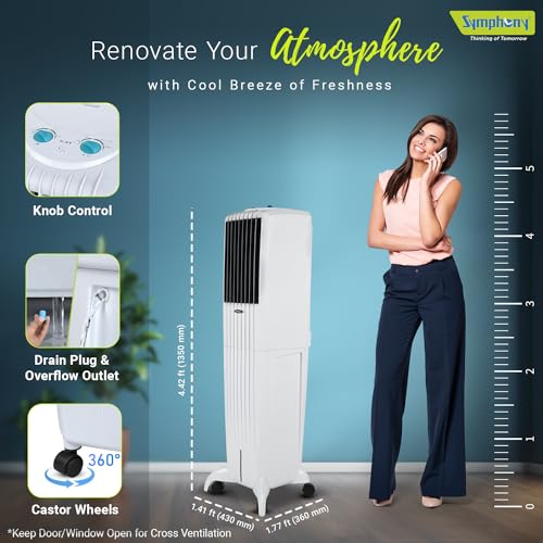 Symphony Diet 50T 50-Litre Air Cooler (White)-for Medium Room