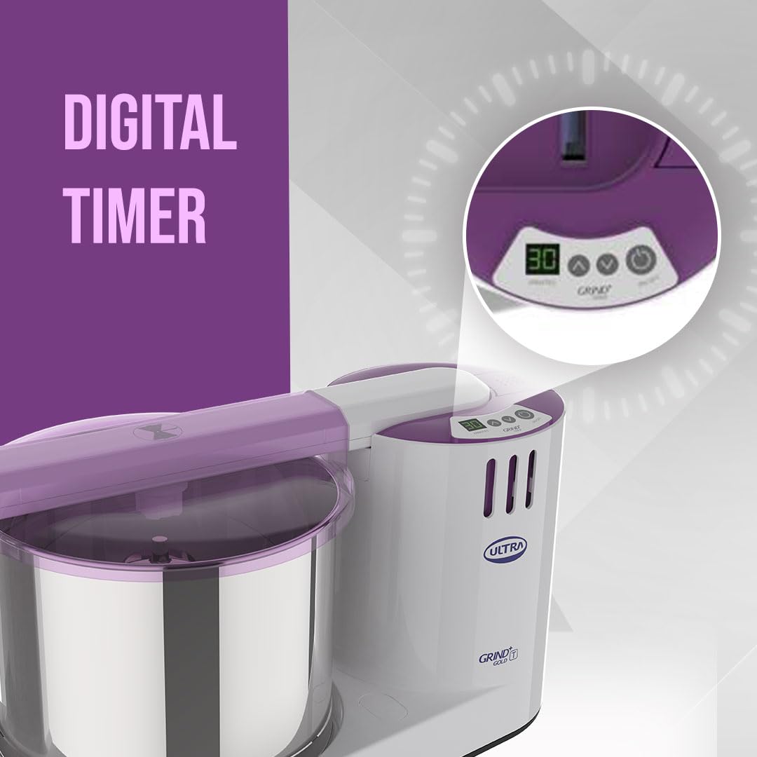 Ultra Grind+ Gold T digital timer control panel with beep alert and auto switch-off