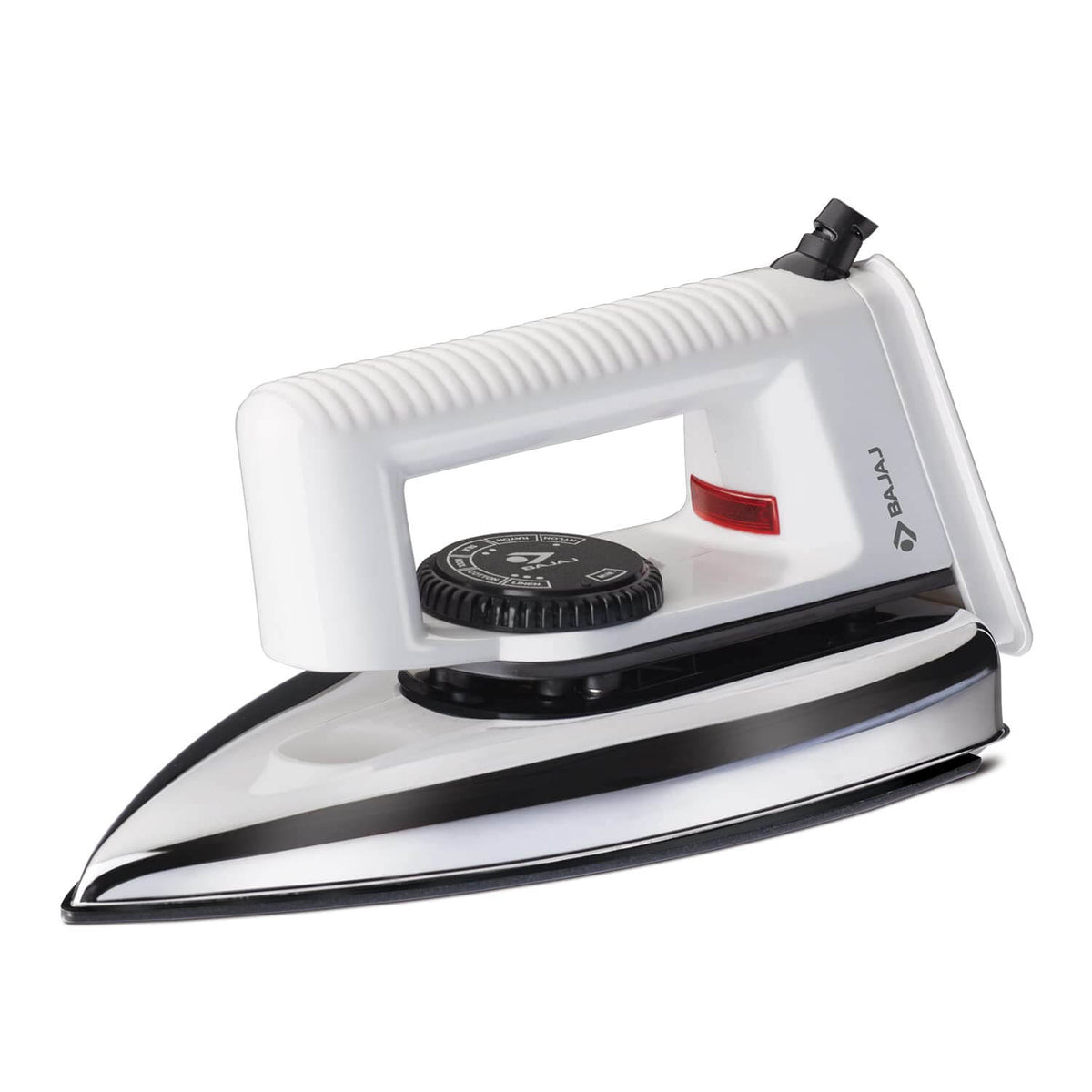 White Bajaj dry iron with advanced German coating and cool touch handle
