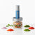 Brewine vegetable chopper full kit layout showing main unit glass bowl three mini bowls four blade attachments whisker and garlic peeler