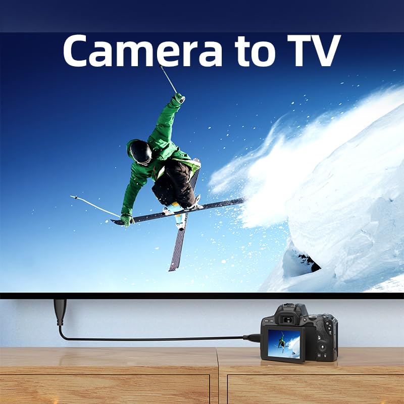 XIKKART Mini HDMI To HDMI Cable | 1.5 Meter | High Speed 4K Cable, (NOT MICRO USB/MICRO HDMI) | Male To Male | Compatible For Monitor, Tablet, Laptop, Television, Projector, Hdtv, Dslr, Camera