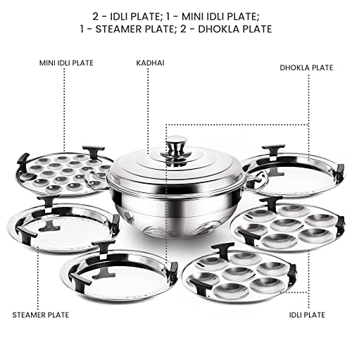 Milton Pro Cook Stainless Steel Multi-Kadhai with Lid, 26 cm