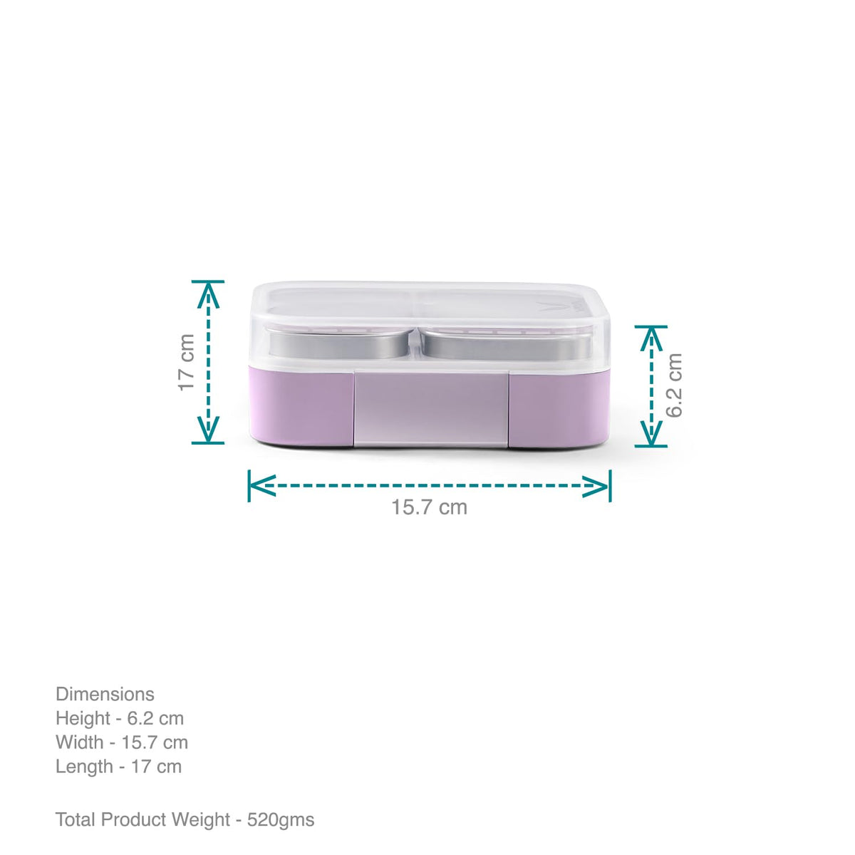 VAYA TYDBYT Stainless Steel Bento Lunch Box with 3 Leakproof Compartments – Perfect for Kids, Office & School