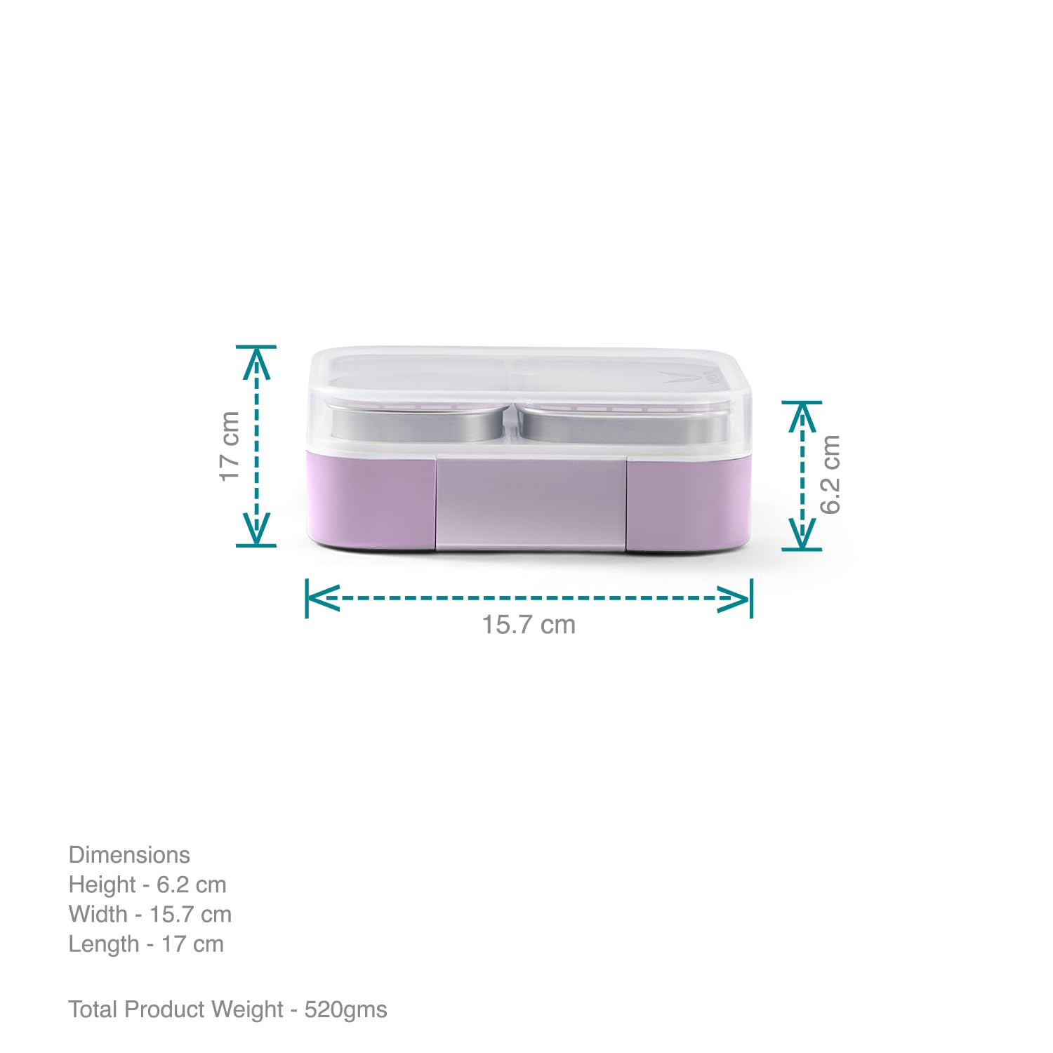 VAYA TYDBYT Stainless Steel Bento Lunch Box with 3 Leakproof Compartments – Perfect for Kids, Office & School