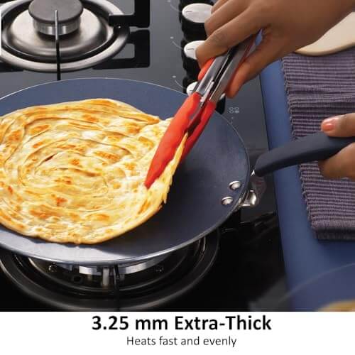 Hawkins Ceramic Nonstick 3-Piece Kitchen Gift Set - Deep Kadhai, Frying Pan, Tava