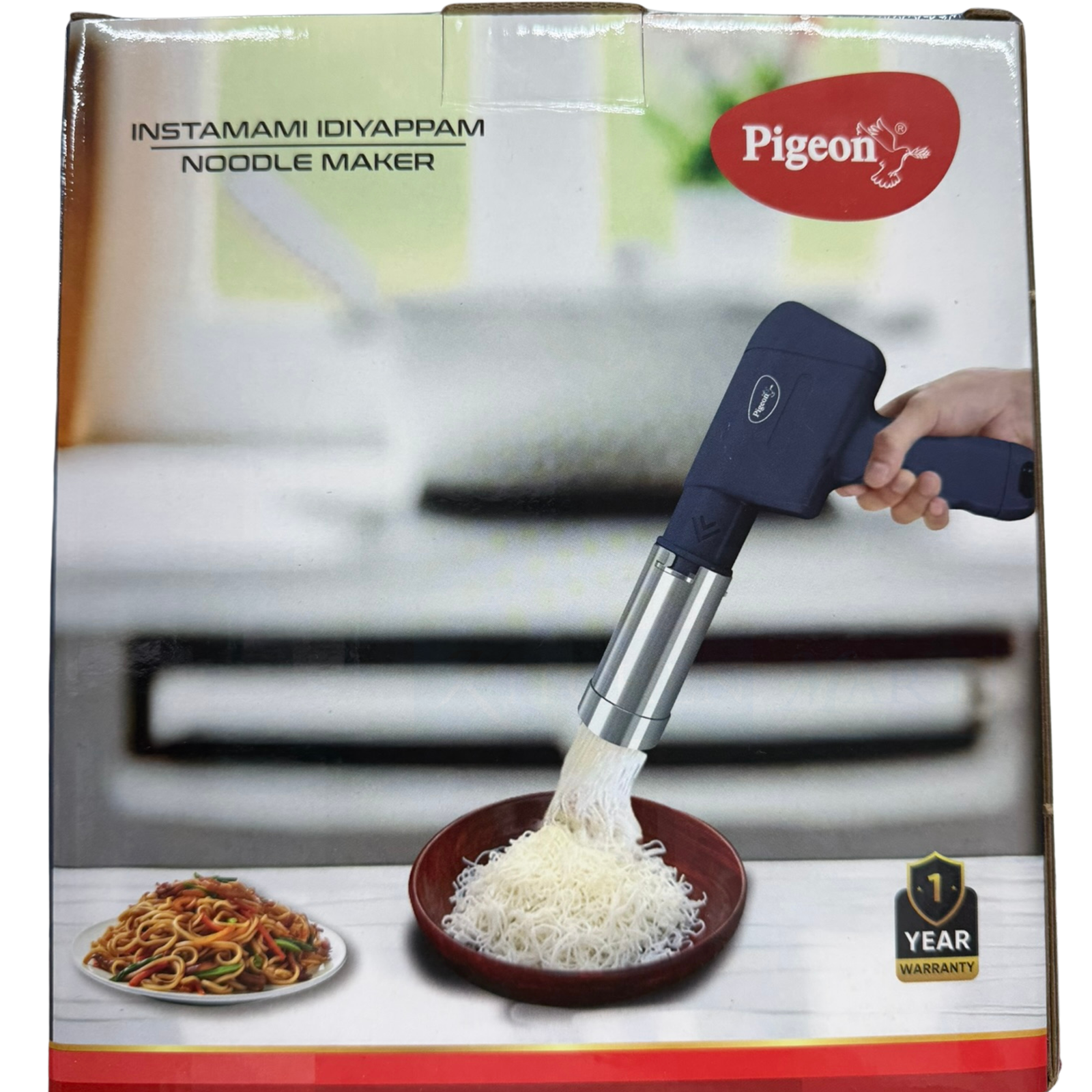Pigeon branded cordless noodle maker unit with Type-C USB charging port