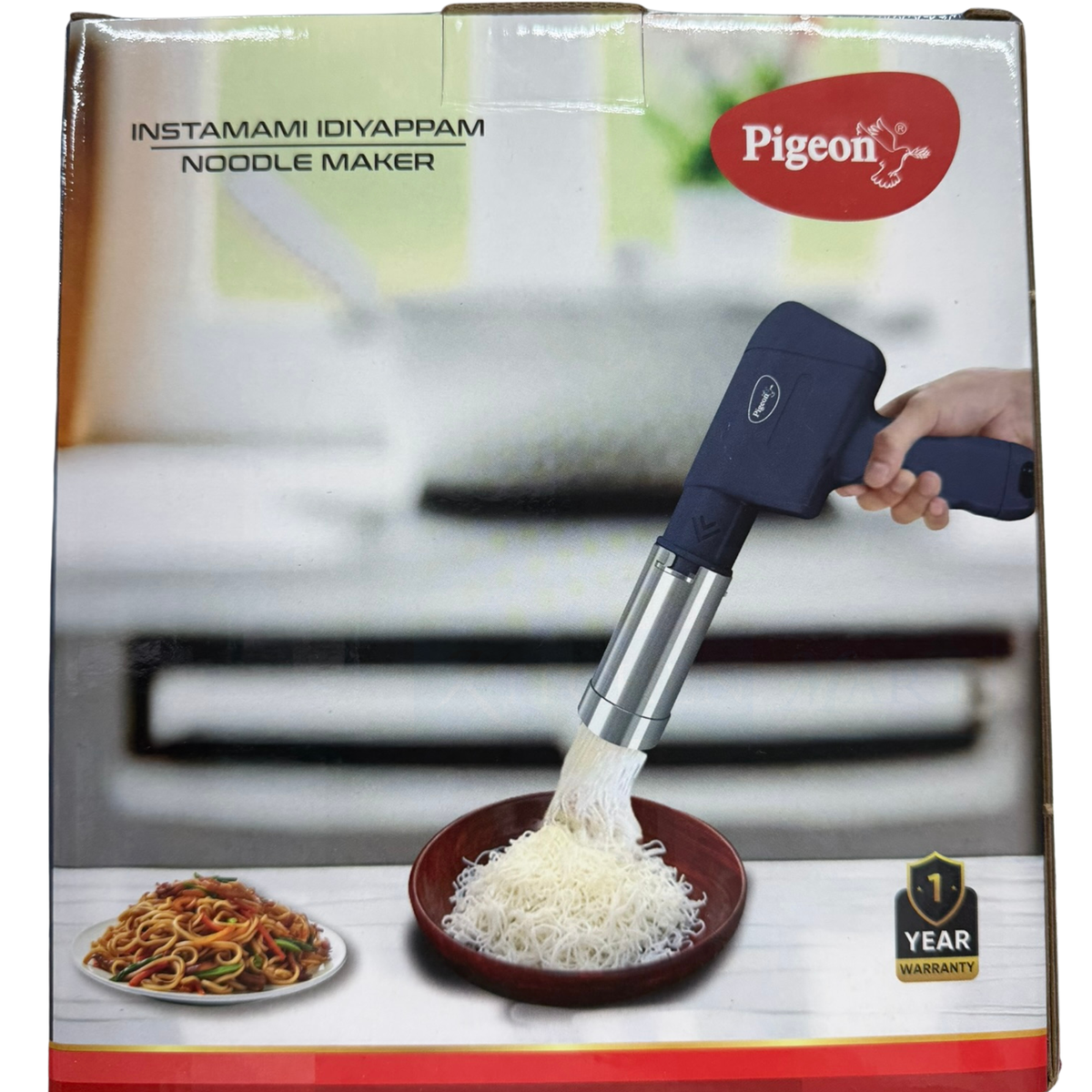 Pigeon branded cordless noodle maker unit with Type-C USB charging port
