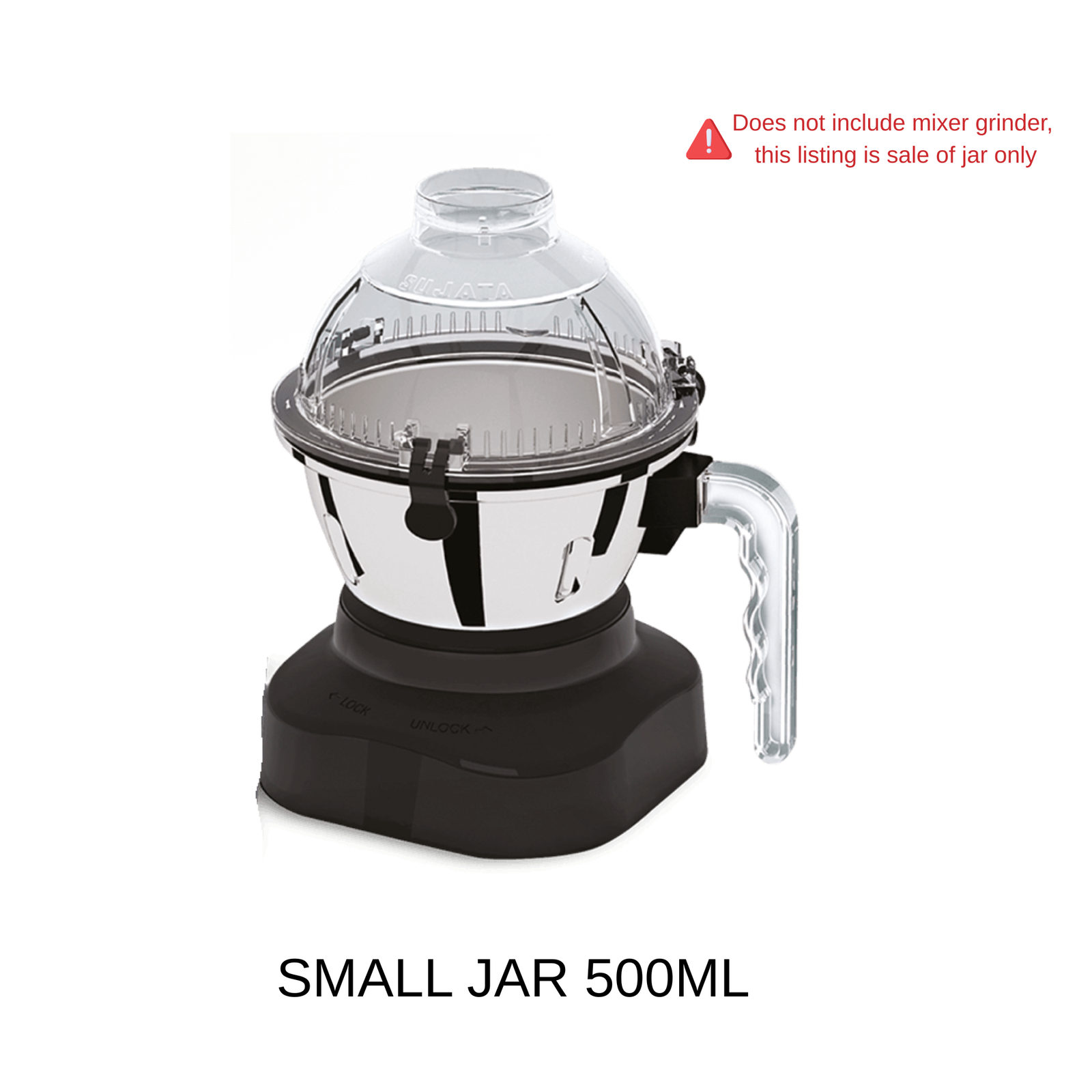 Replacement Stainless Steel Jar for Sujata Magna Pro Mixer Grinder