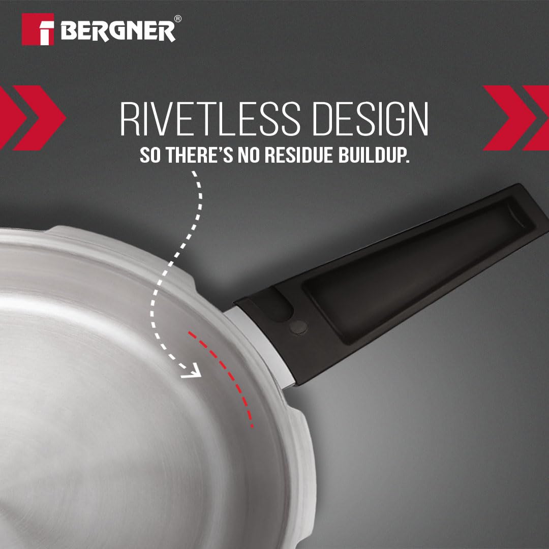 Bergner Argent Classic Triply Stainless Steel Pressure Cooker - Premium Quality