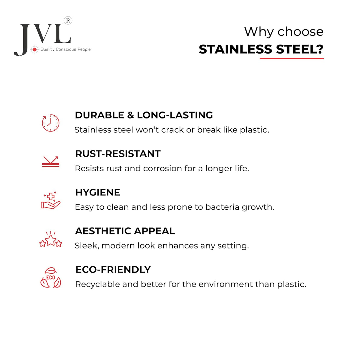 JVL Classicware Stainless Steel Insulated Hot Lunch Jar | Double-Wall | Leak-Proof | Spoon & Carry Bag