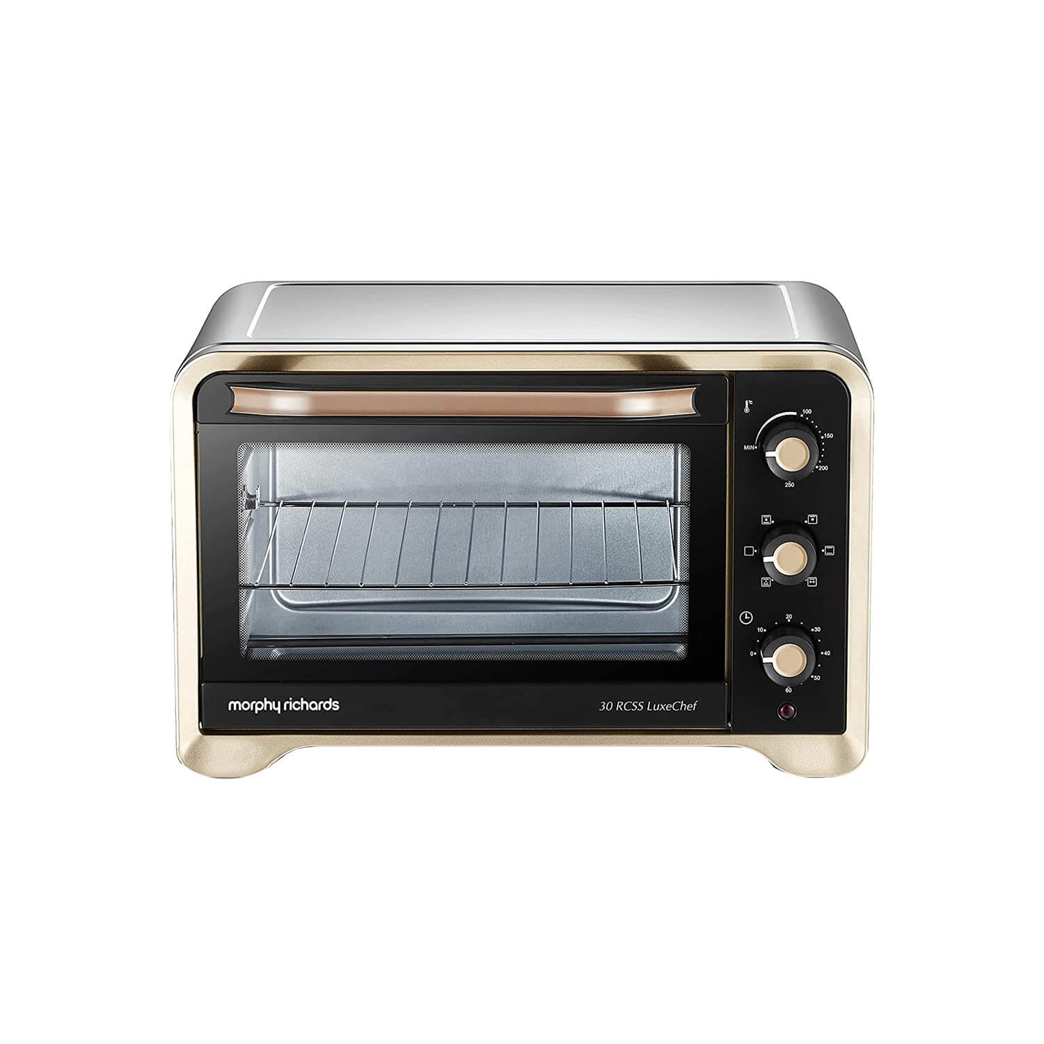 Morphy Richards 30 litre OTG convection oven in gold and black finish with rotisserie function