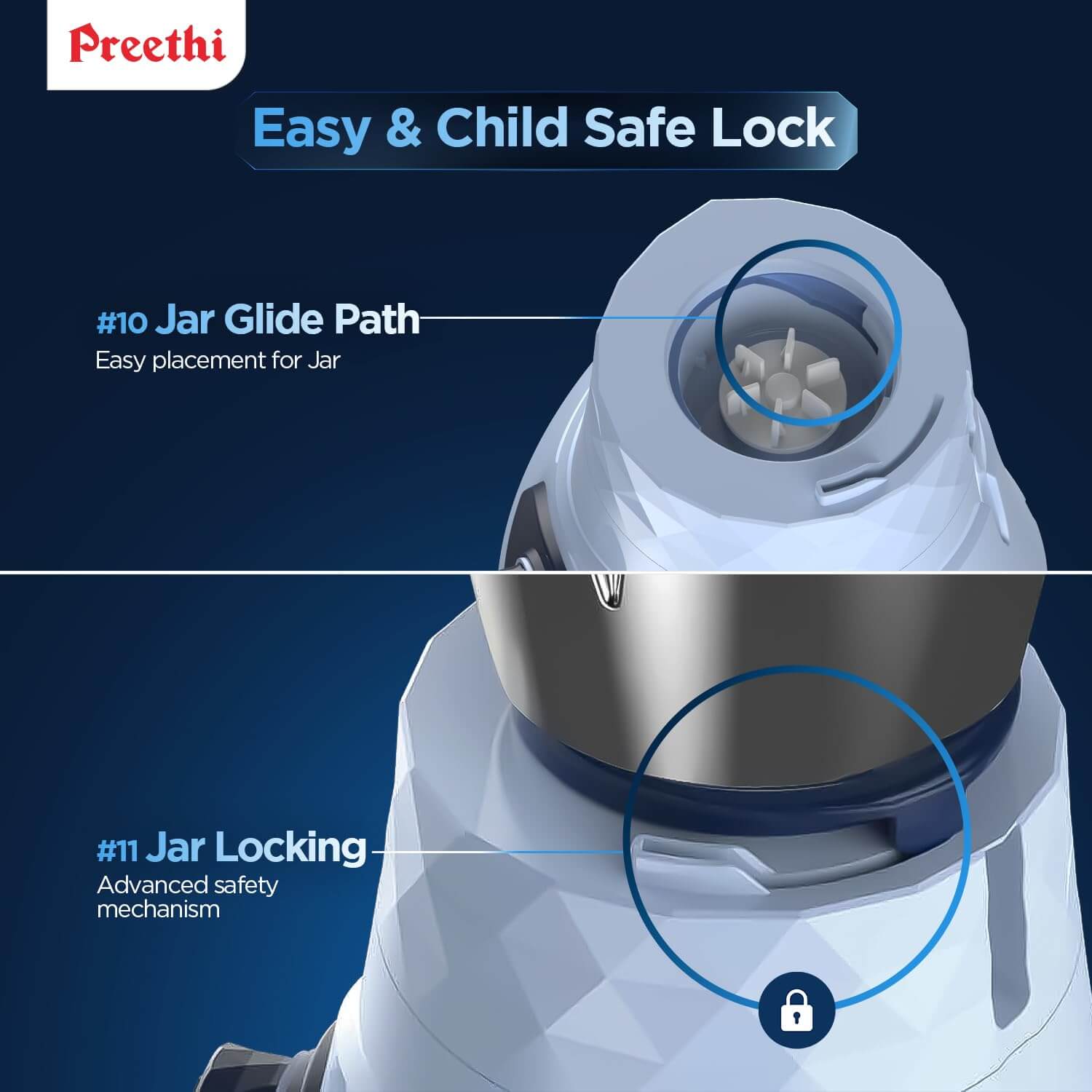 Preethi Blue Leaf Titanium model MG 281 6 jar mixer grinder light blue color