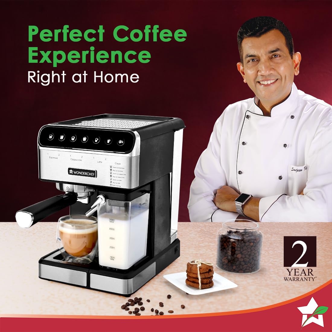 Wonderchef Regenta LCD Panel Coffee Maker
with sanjeev kapoor