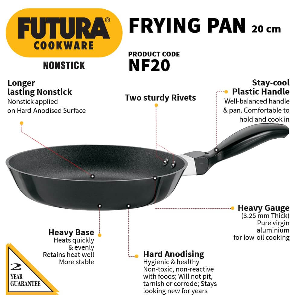 Small Non-Stick Frying Pan by Hawkins – Ideal for Low-Oil Cooking