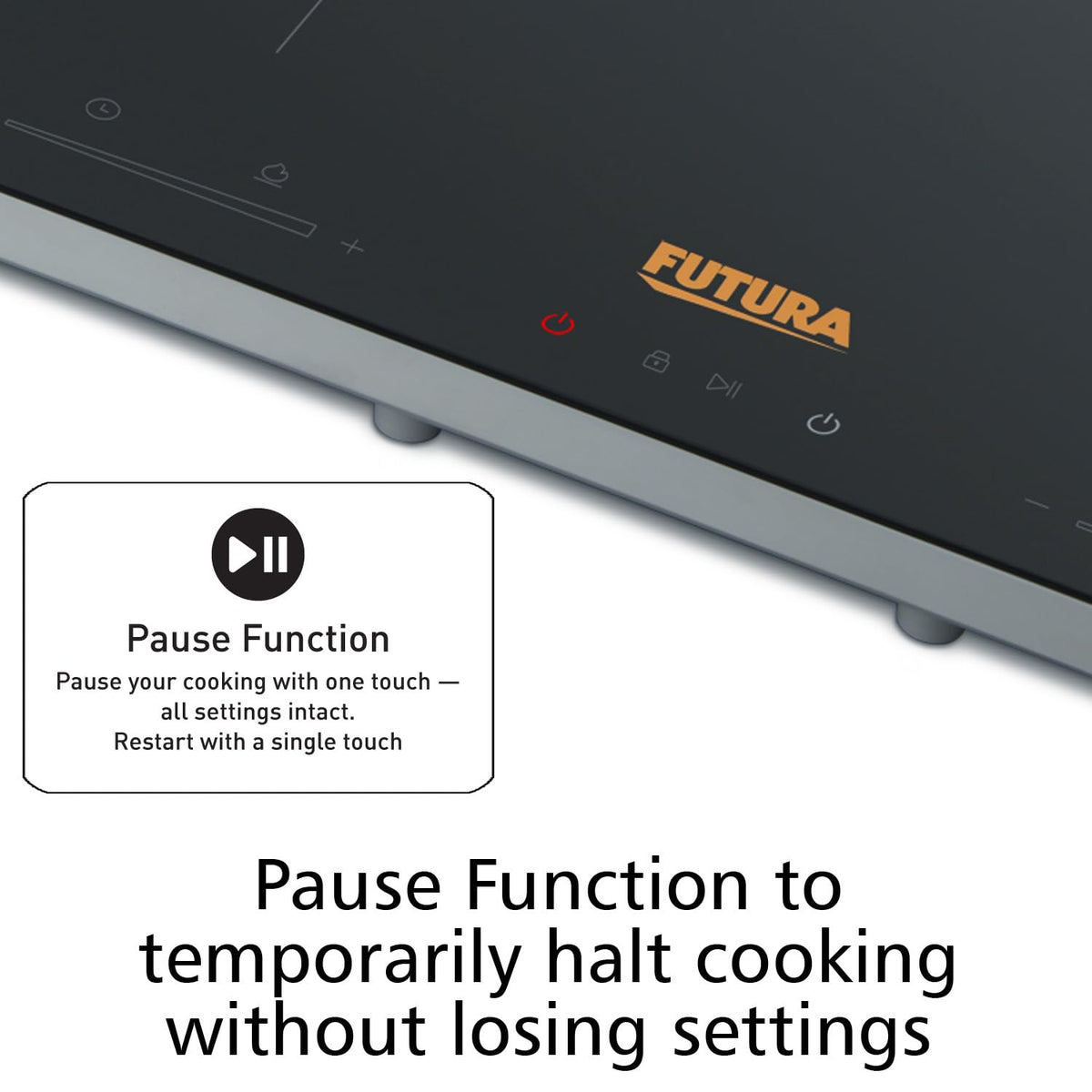Hawkins Futura dual induction cooktop 60x36cm black glass surface with timer