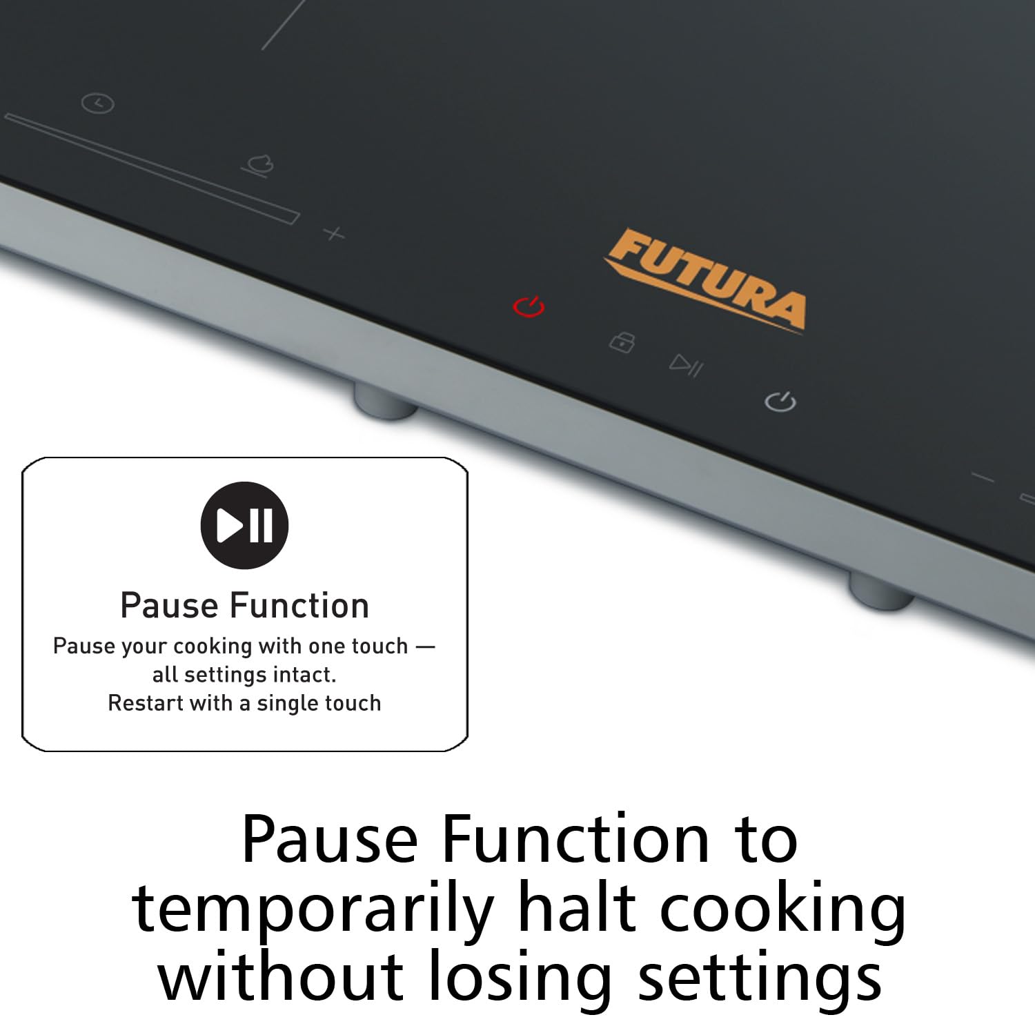Hawkins Futura dual induction cooktop 60x36cm black glass surface with timer