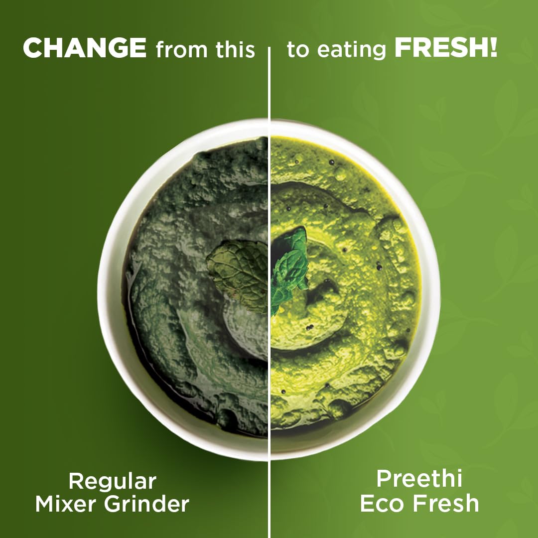 Preethi Eco Fresh MG282 750W Mixer Grinder with FoodSense Technology & 3 Jars