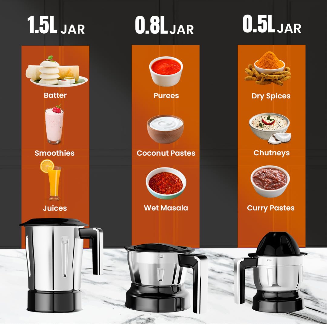 Ultra mixer grinder Choice Pro 1000W with dome lid jar for Indian kitchen