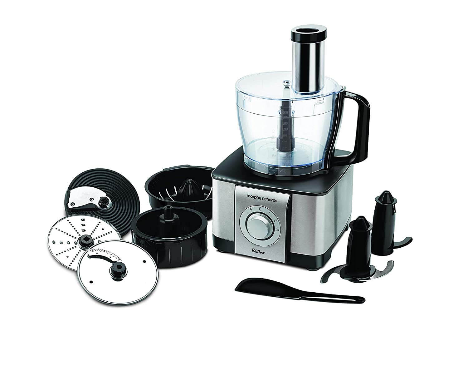 Full set of jars and attachments included with the Morphy Richards Icon DLX full set