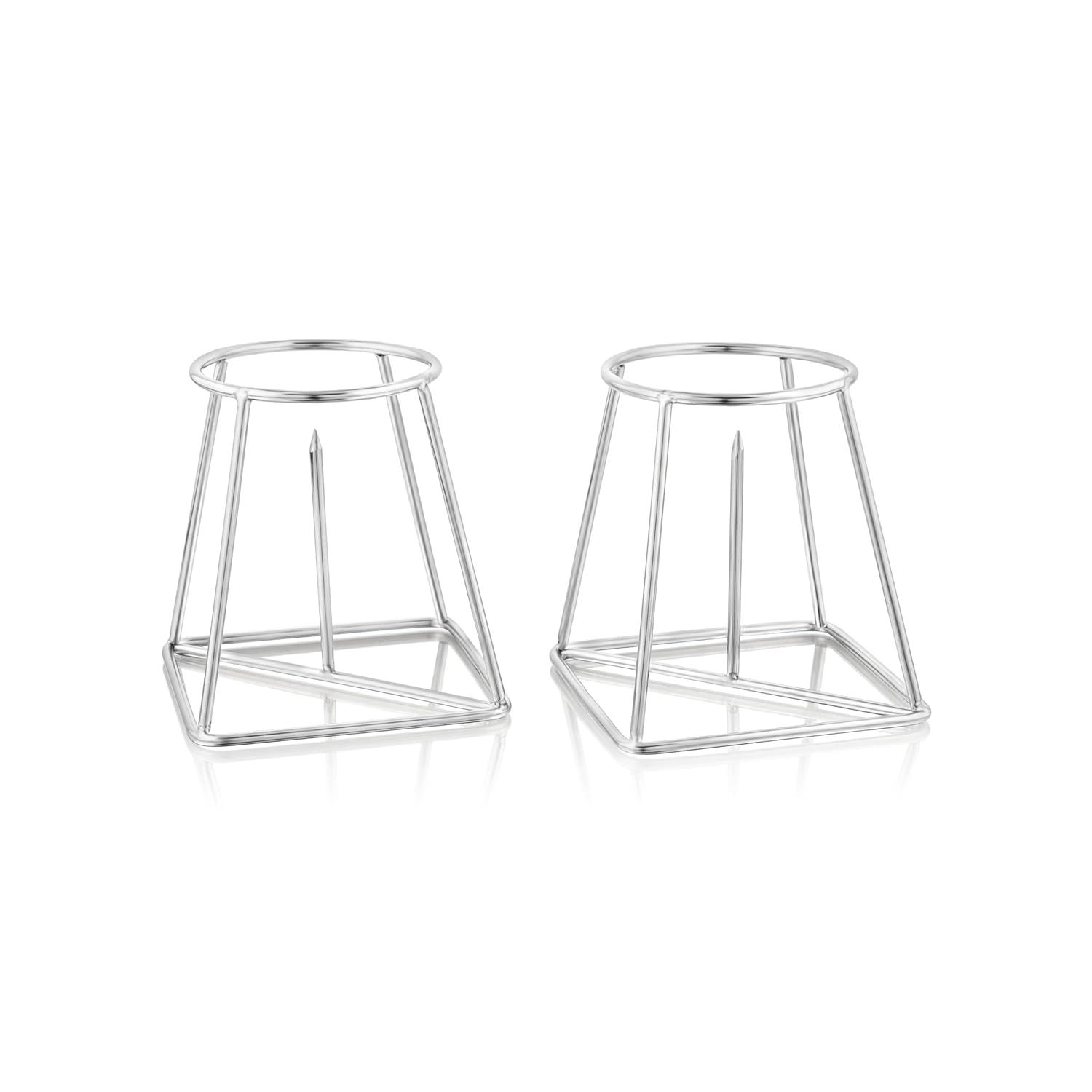 Embassy Stainless Steel Banana Plant Stand (9.5 cm x 9.5 cm x 13.3 cm, Silver, Set of 2)