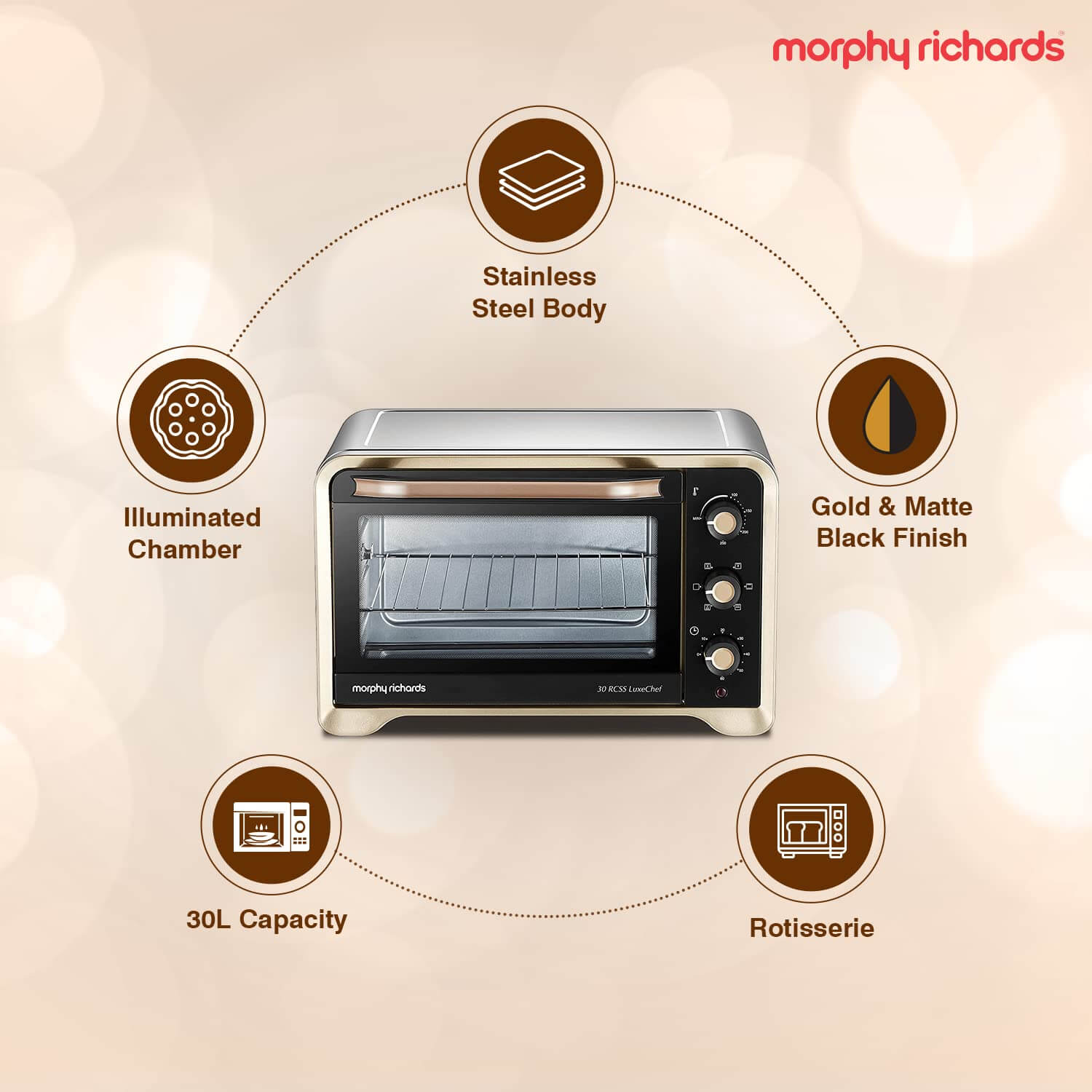 Morphy Richards 1600W convection toaster griller with temperature control and timer