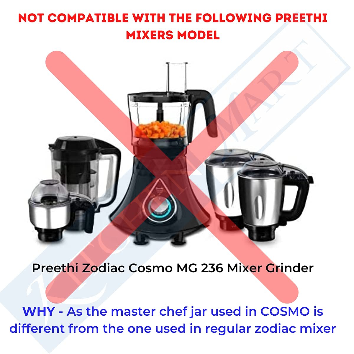 Replacement Gear Box Attachment compatible with Preethi Zodiac Mixer Grinder's MasterChef plus jar