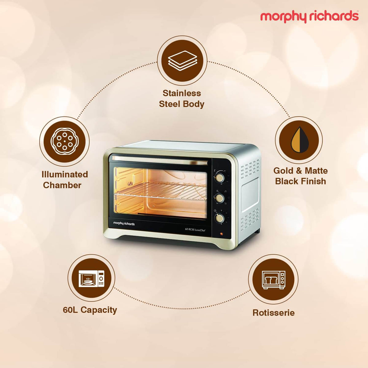 Morphy Richards OTG oven with temperature control knob