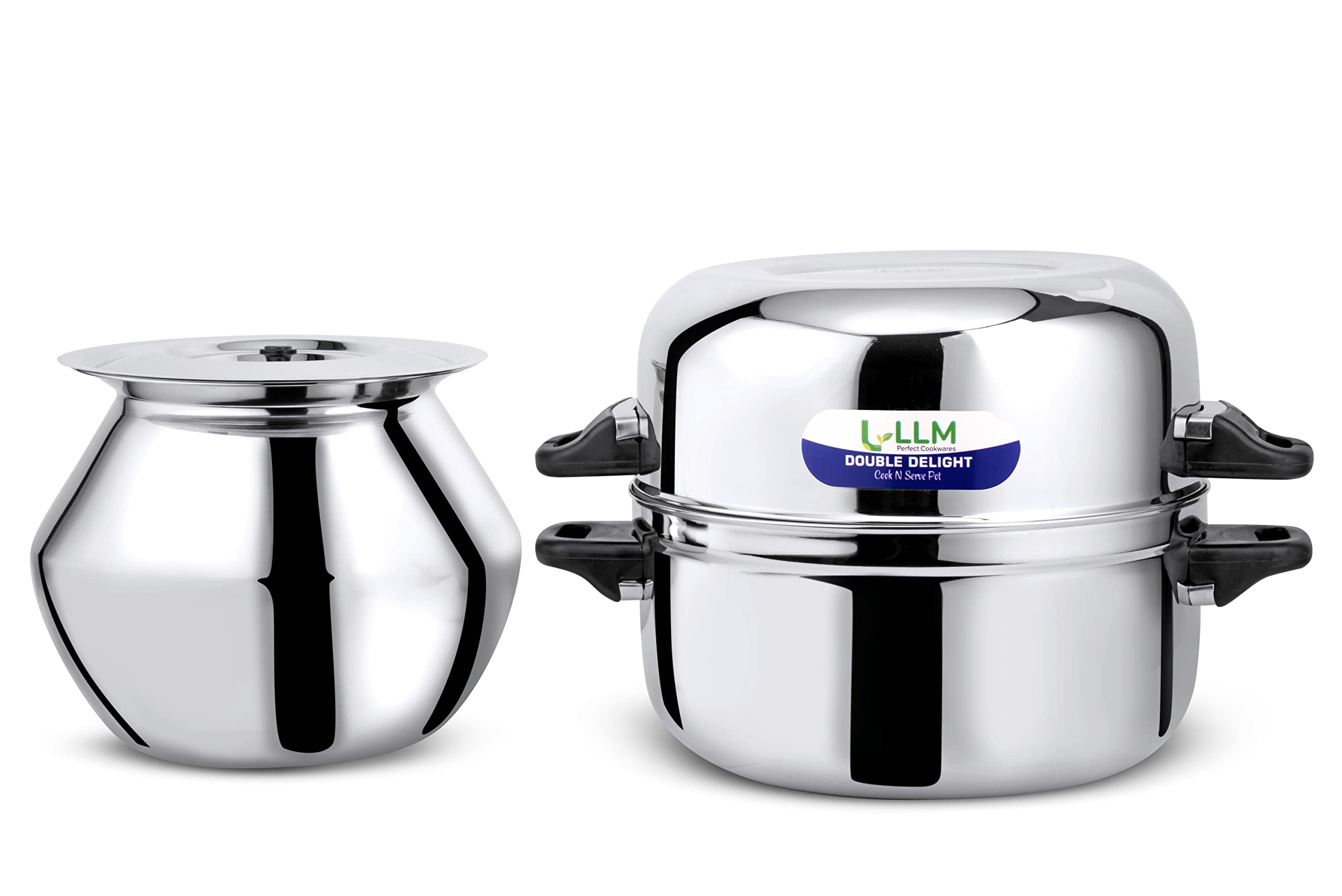 Termal Rice Container LLM Stainless Steel Double Delight Cook and Serve Pot Thermal Rice ...