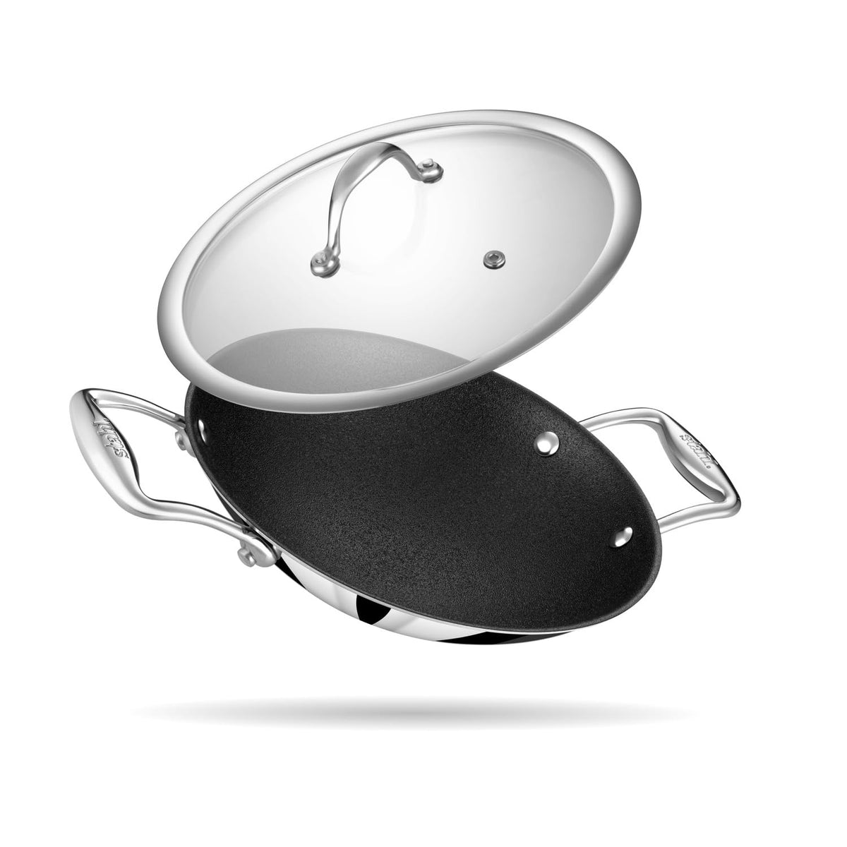 Stahl Artisan Schild Appam Pan 22 cm triply stainless steel with PEEK non-stick coating
