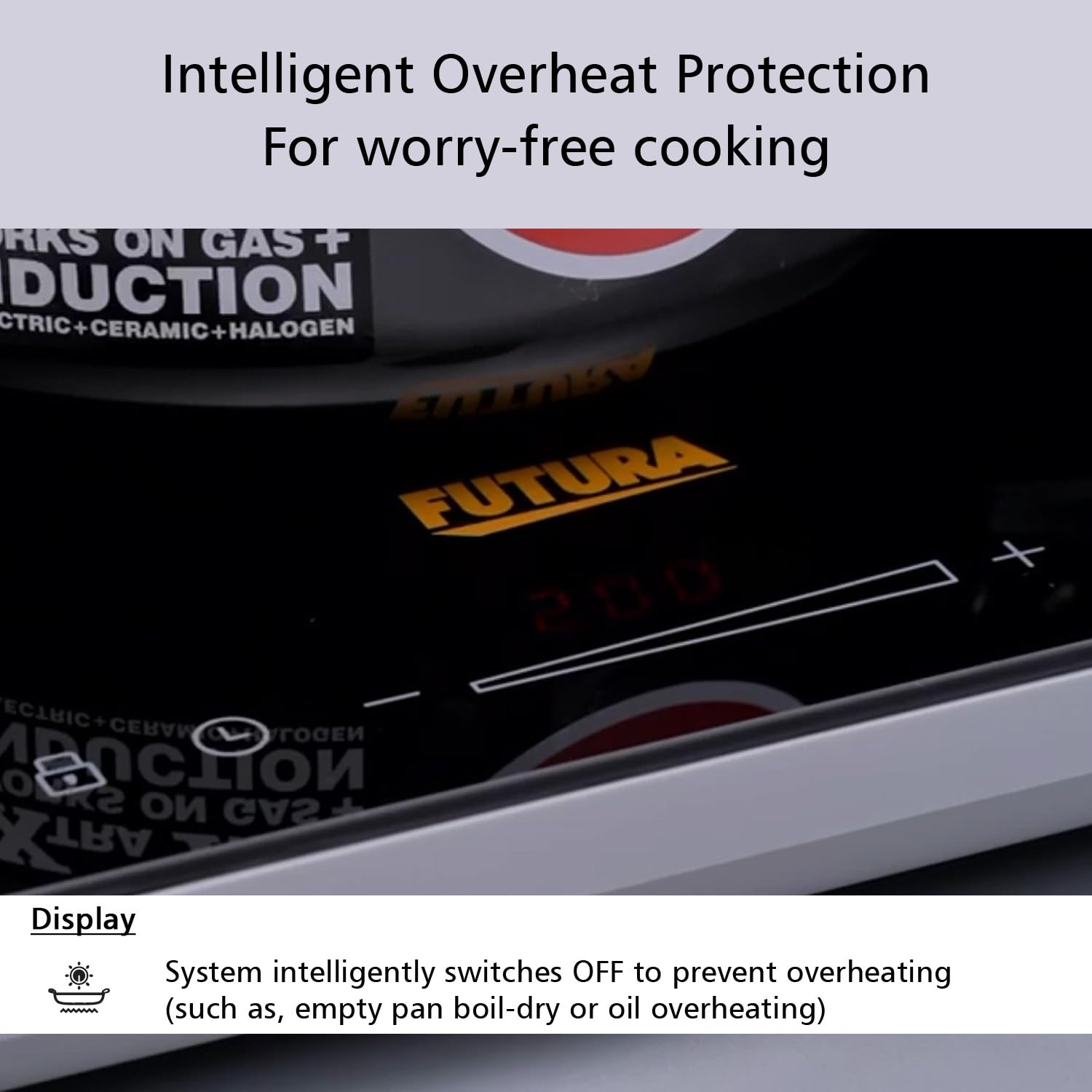 Hawkins Futura FIC1A1 induction hob pause function feather touch LED display 2000W
