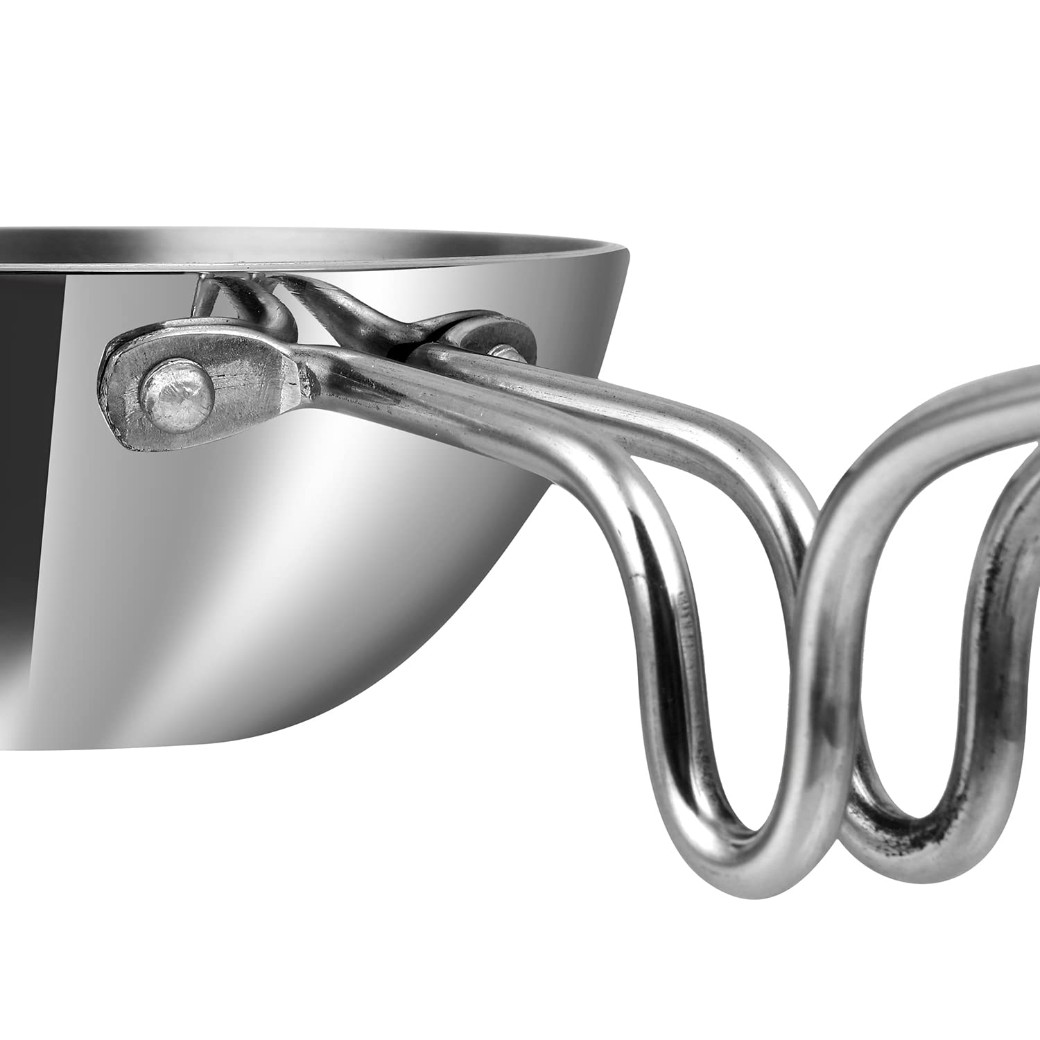 Vinod Platinum Triply Stainless Steel Tadka Pan Large - 300 ml, 11 cm | Balance Design Handle | Vagar Pan | Baghar Pan| Chounk Pan | Flame Safe| 5 Year Warranty - Silver