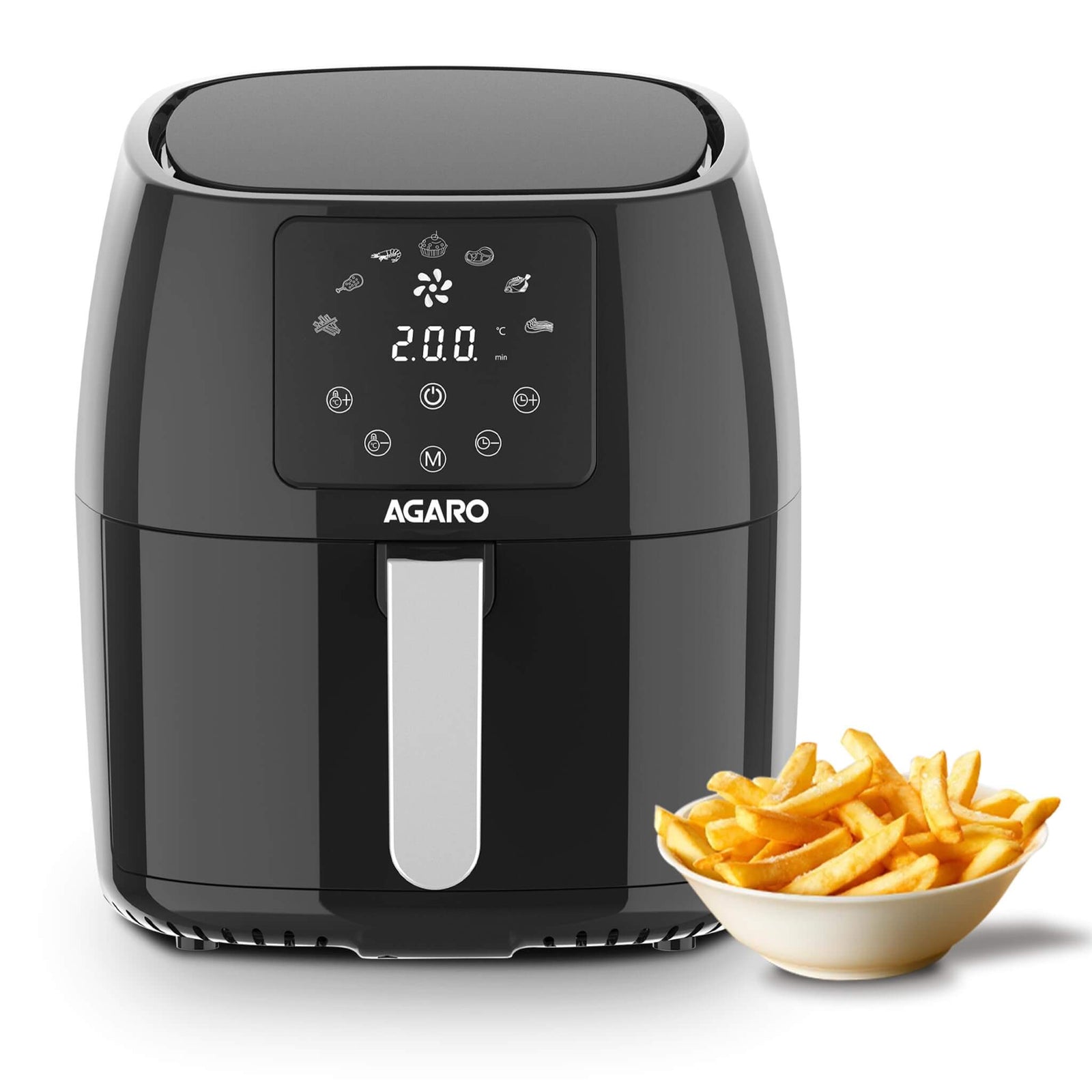 AGARO Sapphire black digital air fryer 4.5L with touch control display