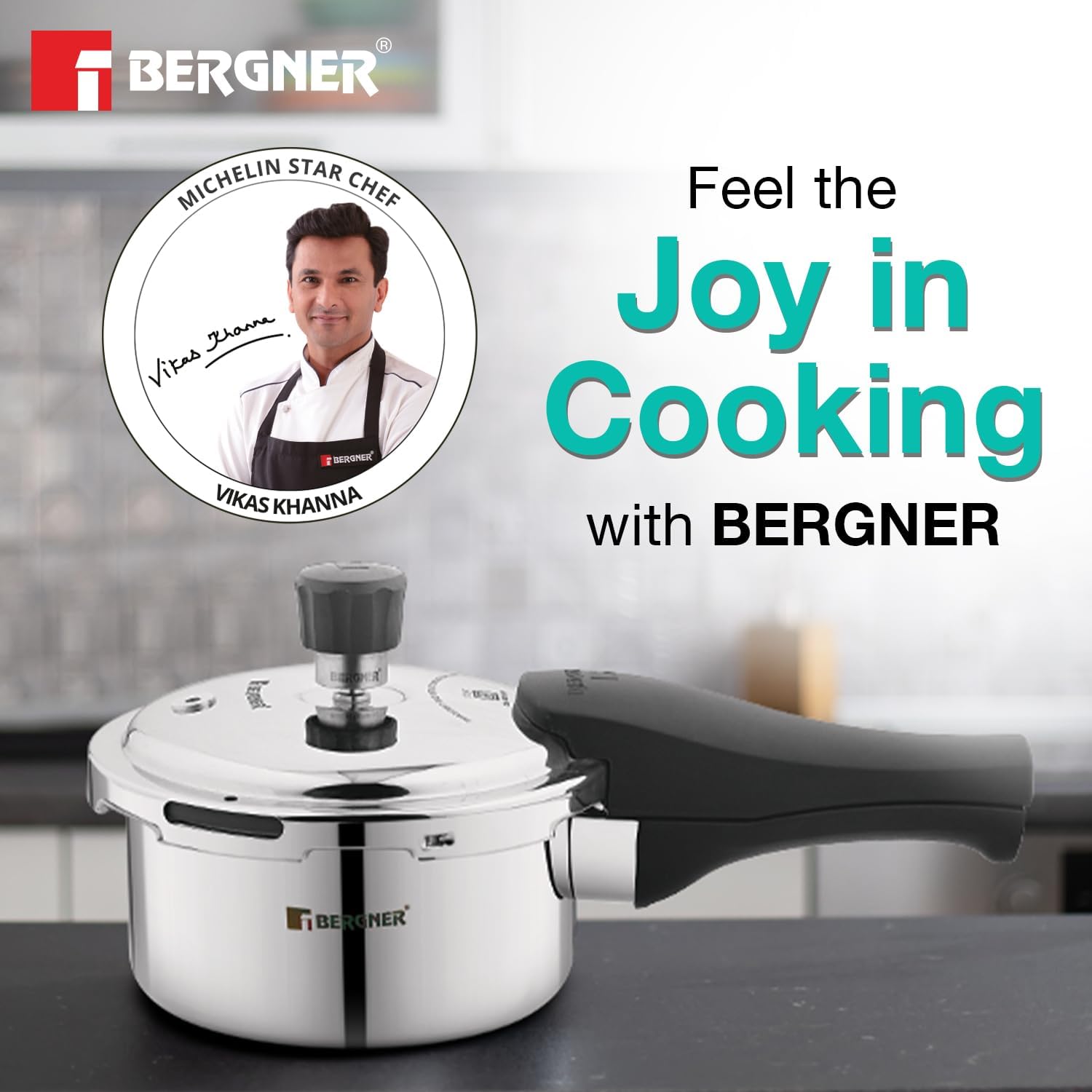 Induction ready pressure cooker set with laser measuring scale and dome glass lid