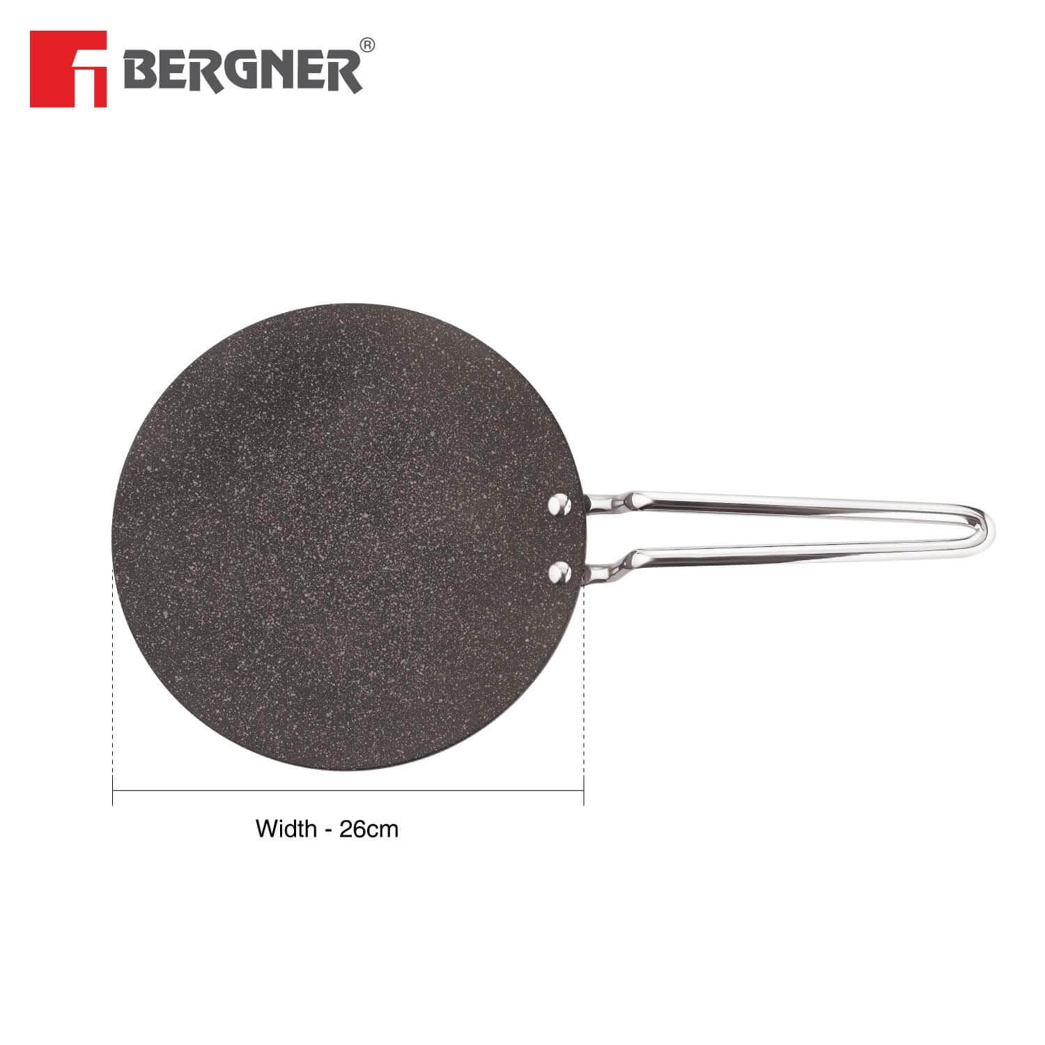 Bergner tawa with roti being cooked showing the non-stick performance in action