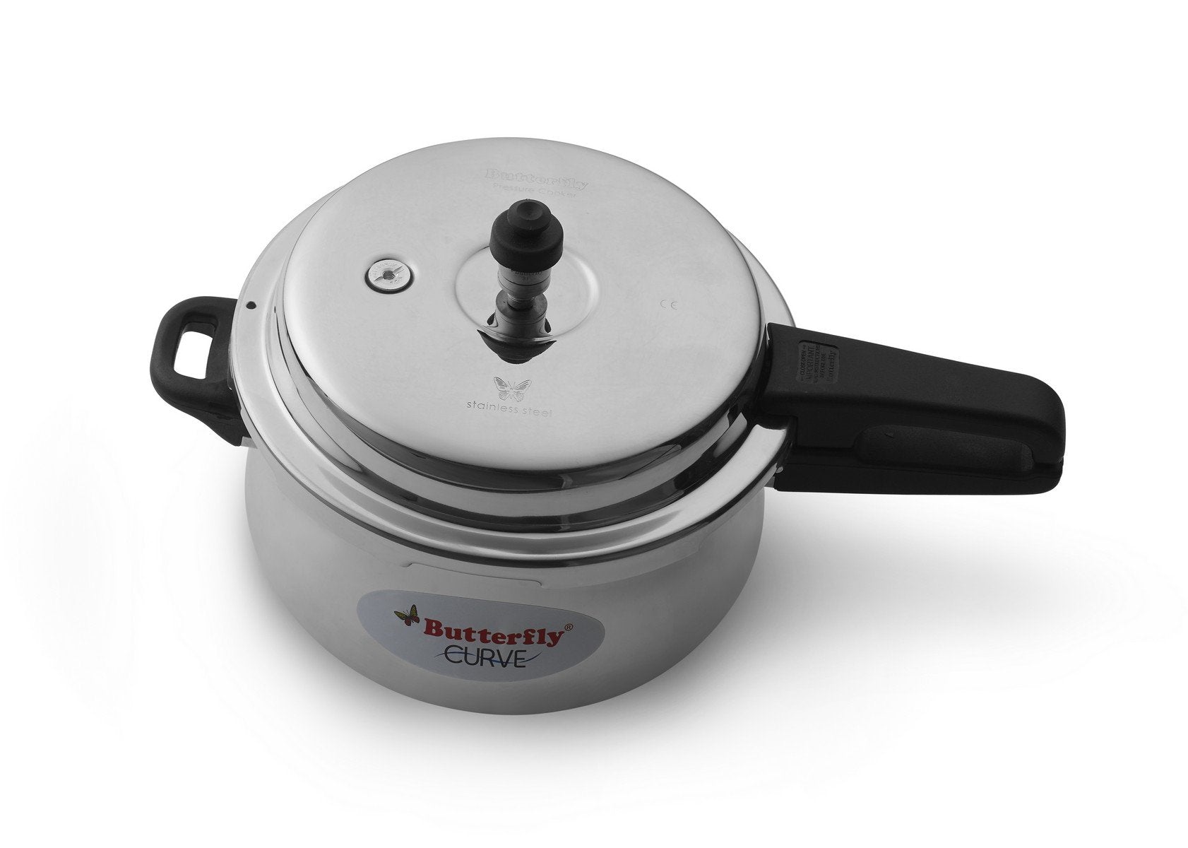 Butterfly Curve 5.5 Litres Stainless Steel Pressure Cooker, Outer Lid, Induction & Gas Stove Compatible, ISI Certified