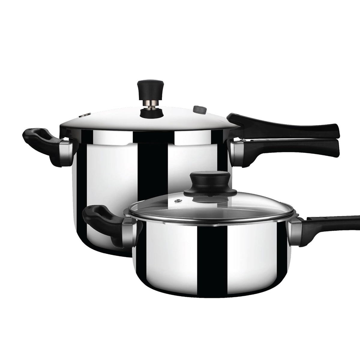 Stahl Xpress Cooker Combo 3L & 5L with Triply Stainless Steel and Glass Lid