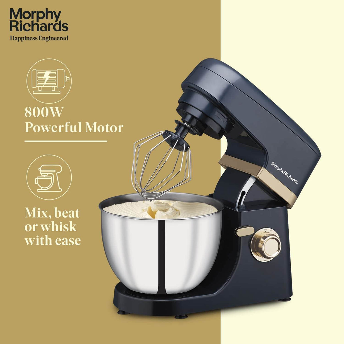 Morphy Richards Melange 800W Stand Mixer | Multi-Purpose Functionality | 8-Speed Levels