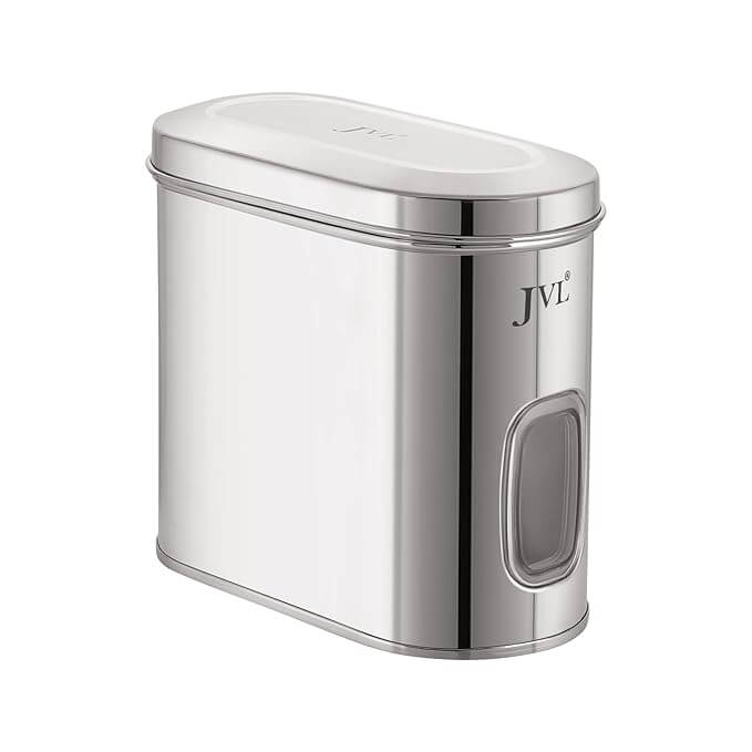 JVL Stainless Steel Kitchen Galaxy Window Storage Canister – Capsule Shape
